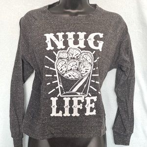 Long sleeve mid weight graphic tee chicken nuggets